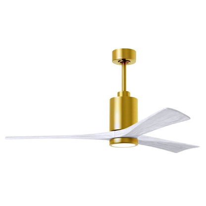 Matthews Fans Patricia-3 60in 3-Blade LED Ceiling Fan | Brushed Brass and Walnut Solid Wood | Living Room & Bedroom | Model PA3-BRBR-WA-60