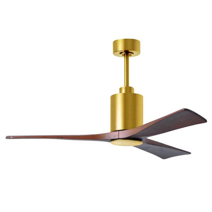 Matthews Fans Patricia-3 60in 3-Blade LED Ceiling Fan | Brushed Brass and Walnut Solid Wood | Living Room & Bedroom | Model PA3-BRBR-WA-60