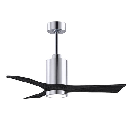 Matthews Fans Patricia 3 60in 3-Light LED Ceiling Fan | Contemporary Polished Chrome and Matte White Solid Wood Blades | Living | Model PA3-CR-MWH-60