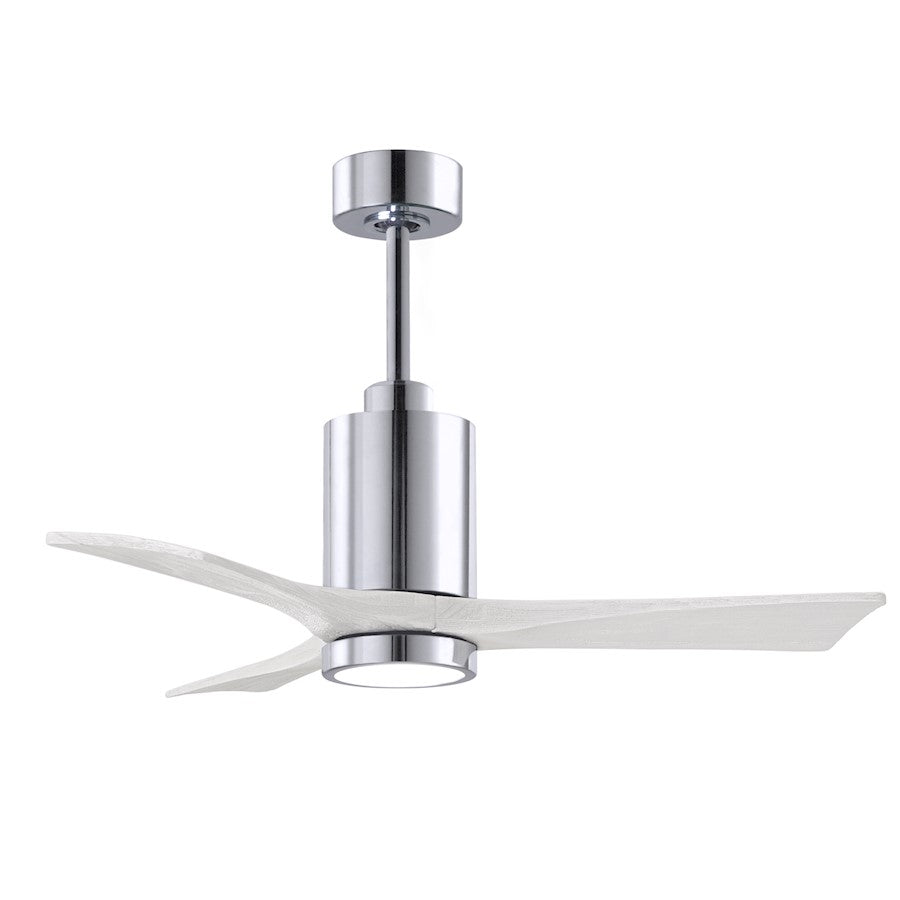 Matthews Fans Patricia 3 60in 3-Light LED Ceiling Fan | Contemporary Polished Chrome and Matte White Solid Wood Blades | Living | Model PA3-CR-MWH-60