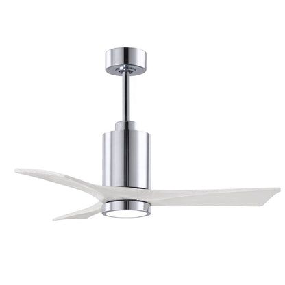 Matthews Fans Patricia 3 60in 3-Light LED Ceiling Fan | Contemporary Polished Chrome and Matte White Solid Wood Blades | Living | Model PA3-CR-MWH-60
