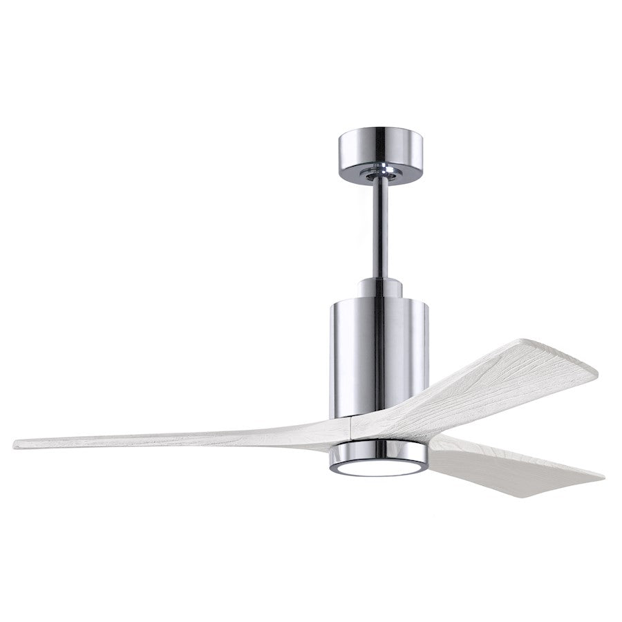 Matthews Fans Patricia 3 60in 3-Light LED Ceiling Fan | Contemporary Polished Chrome and Matte White Solid Wood Blades | Living | Model PA3-CR-MWH-60