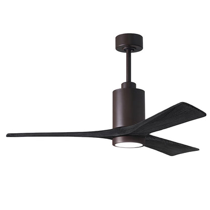 Matthews Fans Patricia-3 60in 3-Blade Ceiling Fan | Textured Bronze and Matte White Solid Wood Blades | Great Room & Covered | Model PA3-TB-MWH-60