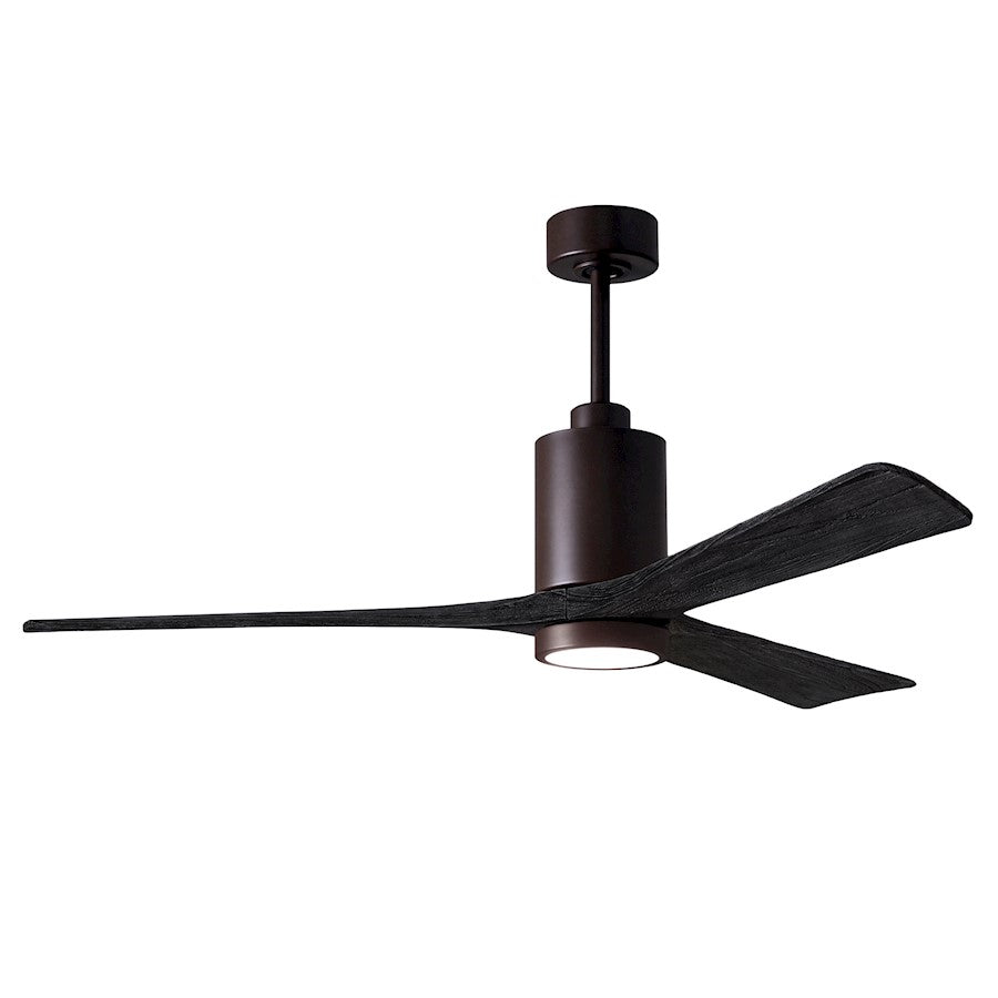 Matthews Fans Patricia-3 60in 3-Blade Ceiling Fan | Textured Bronze and Matte White Solid Wood Blades | Great Room & Covered | Model PA3-TB-MWH-60