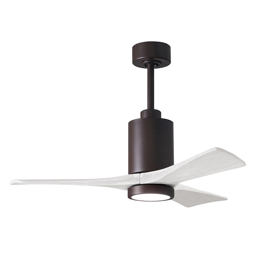 Matthews Fans Patricia-3 60in 3-Blade Ceiling Fan | Textured Bronze and Matte White Solid Wood Blades | Great Room & Covered | Model PA3-TB-MWH-60