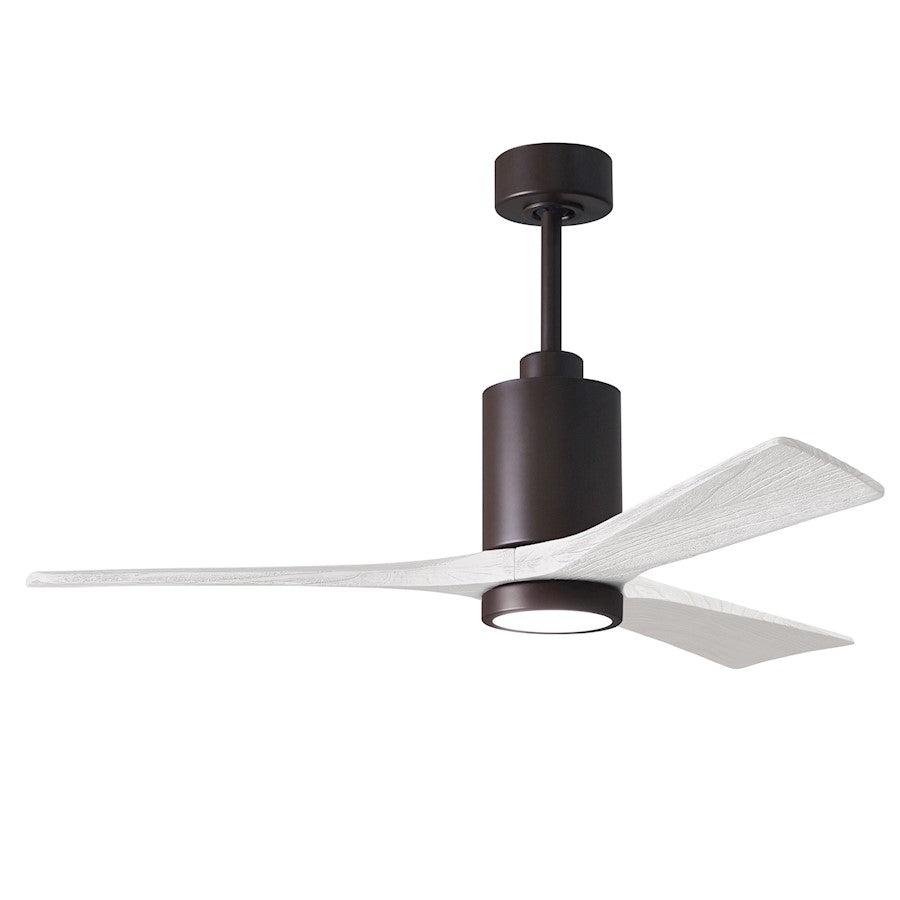 Matthews Fans Patricia-3 60in 3-Blade Ceiling Fan | Textured Bronze and Matte White Solid Wood Blades | Great Room & Covered | Model PA3-TB-MWH-60