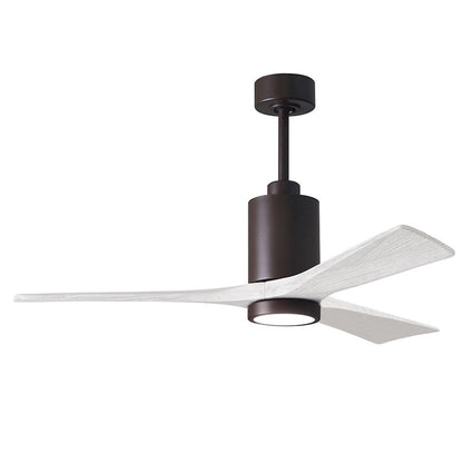 Matthews Fans Patricia-3 60in 3-Blade Ceiling Fan | Textured Bronze and Matte White Solid Wood Blades | Great Room & Covered | Model PA3-TB-MWH-60
