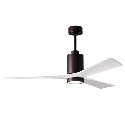 Matthews Fans Patricia-3 60in 3-Blade Ceiling Fan | Textured Bronze and Matte White Solid Wood Blades | Great Room & Covered | Model PA3-TB-MWH-60