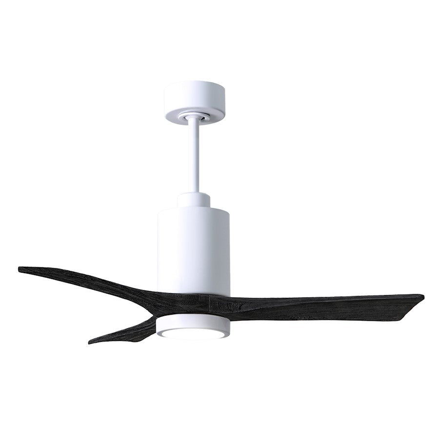Matthews Fans Patricia 3 60in 3-Blade LED Ceiling Fan | Gloss White and Matte White Solid Wood Blades | Living Room & Bedroom | Model PA3-WH-MWH-60
