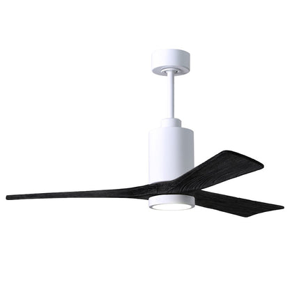 Matthews Fans Patricia 3 60in 3-Blade LED Ceiling Fan | Gloss White and Matte White Solid Wood Blades | Living Room & Bedroom | Model PA3-WH-MWH-60
