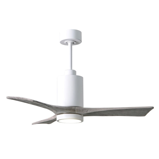 Matthews Fan Patricia 3 42in 3-Blade Ceiling Fan | Gloss White and Barn Wood Tone | Bedroom & Home Office | 42 x 42 x 12 in | Model PA3-WH-BW-42