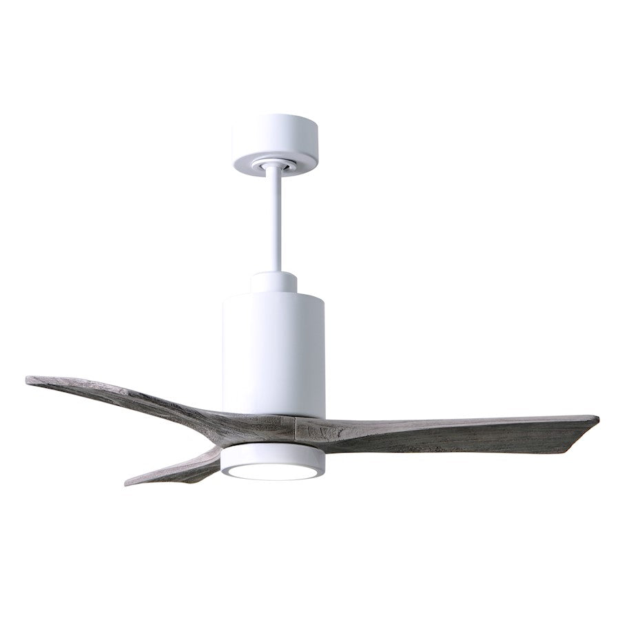 Matthews Fan Patricia 3 42in 3-Blade Ceiling Fan | Gloss White and Barn Wood Tone | Bedroom & Home Office | 42 x 42 x 12 in | Model PA3-WH-BW-42