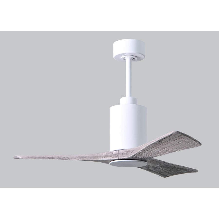 Matthews Fan Patricia 3 42in 3-Blade Ceiling Fan | Gloss White and Barn Wood Tone | Bedroom & Home Office | 42 x 42 x 12 in | Model PA3-WH-BW-42