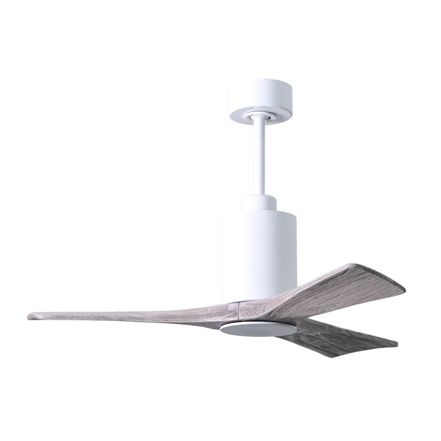 Matthews Fan Patricia 3 42in 3-Blade Ceiling Fan | Gloss White and Barn Wood Tone | Bedroom & Home Office | 42 x 42 x 12 in | Model PA3-WH-BW-42