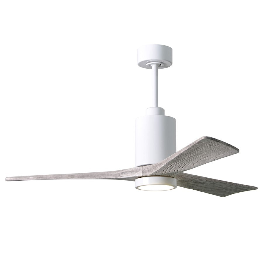 Matthews Fan Patricia 3 52in 3-Blade Ceiling Fan | Gloss White and Barn Wood Tone | Living Room & Bedroom | 52 x 52 x 12 in | Model PA3-WH-BW-52
