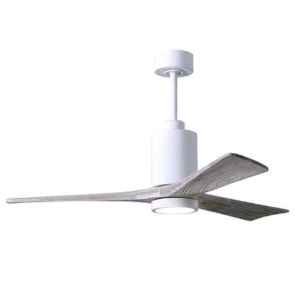 Matthews Fan Patricia 3 52in 3-Blade Ceiling Fan | Gloss White and Barn Wood Tone | Living Room & Bedroom | 52 x 52 x 12 in | Model PA3-WH-BW-52