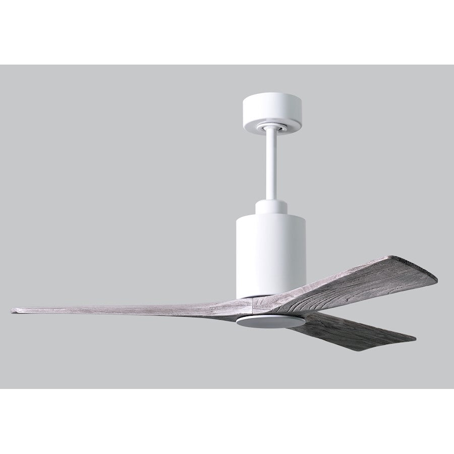 Matthews Fan Patricia 3 52in 3-Blade Ceiling Fan | Gloss White and Barn Wood Tone | Living Room & Bedroom | 52 x 52 x 12 in | Model PA3-WH-BW-52