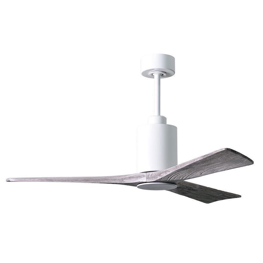 Matthews Fan Patricia 3 52in 3-Blade Ceiling Fan | Gloss White and Barn Wood Tone | Living Room & Bedroom | 52 x 52 x 12 in | Model PA3-WH-BW-52
