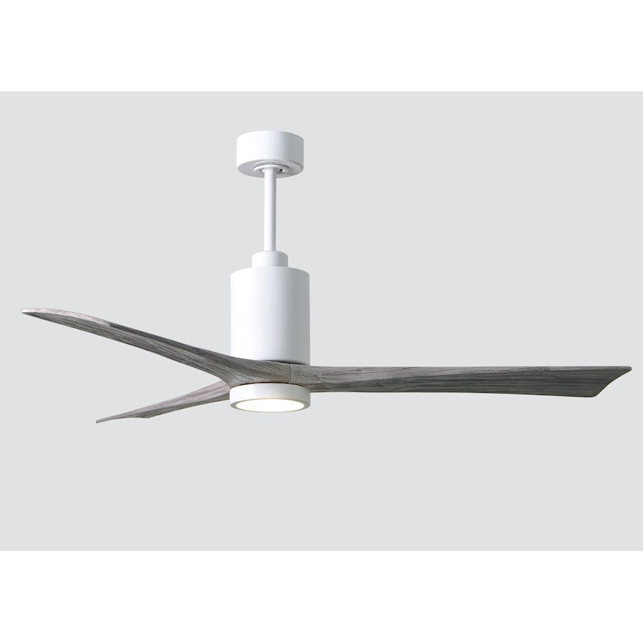 Matthews Fan Patricia 3 60in 3-Blade Ceiling Fan | Gloss White and Barn Wood Tone | Living Room & Bedroom | 60 x 60 x 12 in | Model PA3-WH-BW-60