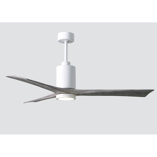 Matthews Fan Patricia 3 60in 3-Blade Ceiling Fan | Gloss White and Barn Wood Tone | Living Room & Bedroom | 60 x 60 x 12 in | Model PA3-WH-BW-60