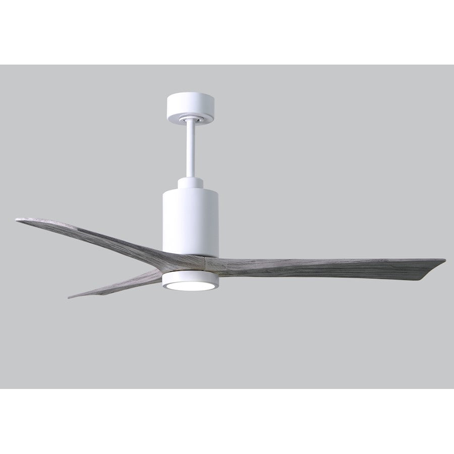 Matthews Fan Patricia 3 60in 3-Blade Ceiling Fan | Gloss White and Barn Wood Tone | Living Room & Bedroom | 60 x 60 x 12 in | Model PA3-WH-BW-60