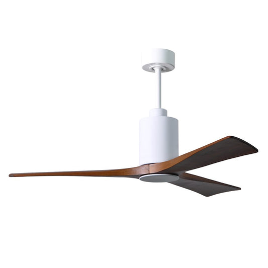 Matthews Fan Patricia 52in 3-Light Ceiling Fan | Gloss White and Walnut Solid Wood | Living Room & Bedroom | 52 x 52 x 12 in | Model PA3-WH-WA-52