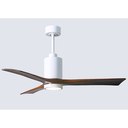 Matthews Fan Patricia 52in 3-Light Ceiling Fan | Gloss White and Walnut Solid Wood | Living Room & Bedroom | 52 x 52 x 12 in | Model PA3-WH-WA-52