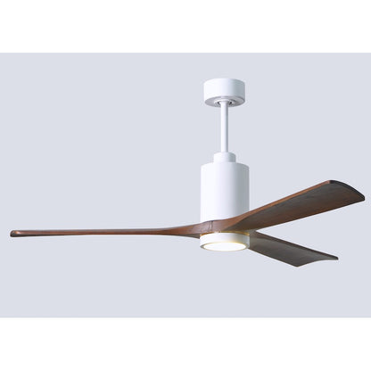 Matthews Fan Patricia 60in 3-Light Ceiling Fan | Gloss White and Walnut Solid Wood | Living Room & Bedroom | 60 x 60 x 12 in | Model PA3-WH-WA-60