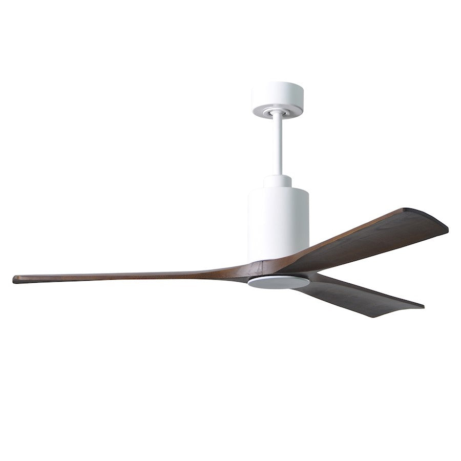 Matthews Fan Patricia 60in 3-Light Ceiling Fan | Gloss White and Walnut Solid Wood | Living Room & Bedroom | 60 x 60 x 12 in | Model PA3-WH-WA-60
