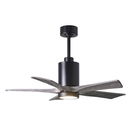 Matthews Fan Patricia 42in 5-Light Ceiling Fan | Matte Black and Barn Wood Solid Wood | Living Room & Bedroom | 42 x 42 x 12 in | Model PA5-BK-BW-42