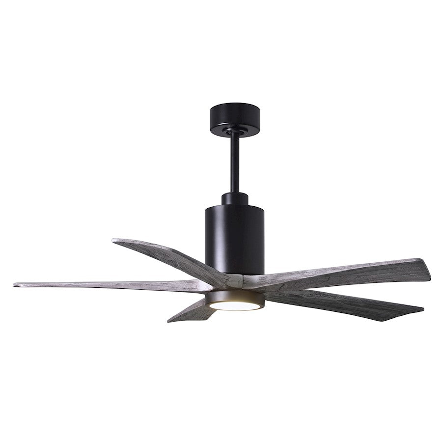 Matthews Fan Patricia 52in 5-Blade Ceiling Fan | Matte Black and Barn Wood Solid Wood Blades | Living Room & Bedroom | Model PA5-BK-BW-52