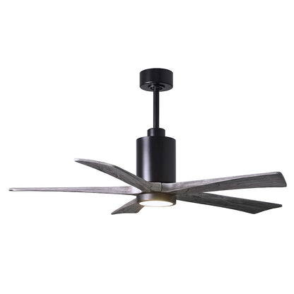 Matthews Fan Patricia 52in 5-Blade Ceiling Fan | Matte Black and Barn Wood Solid Wood Blades | Living Room & Bedroom | Model PA5-BK-BW-52