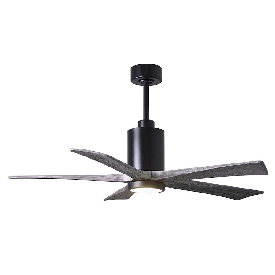 Matthews Fan Patricia 52in 5-Blade Ceiling Fan | Matte Black and Barn Wood Solid Wood Blades | Living Room & Bedroom | Model PA5-BK-BW-52