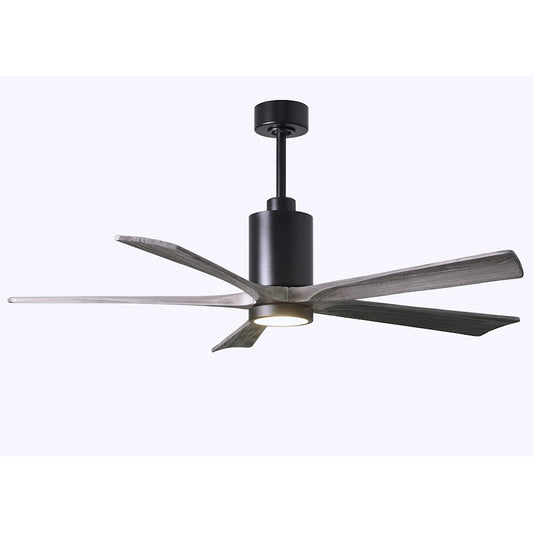 Matthews Fan Patricia 60in 5-Blade Ceiling Fan | Matte Black and Barn Wood Solid Wood Blades | Large Living Room & Great Room | Model PA5-BK-BW-60