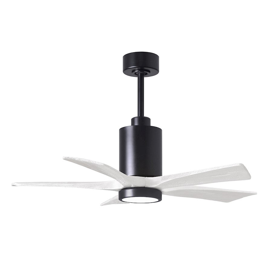 Matthews Fans Patricia 5 60in 1-Light Ceiling Fan | Contemporary Matte Black and Matte White Solid Wood Blades | Living Room | Model PA5-BK-MWH-60