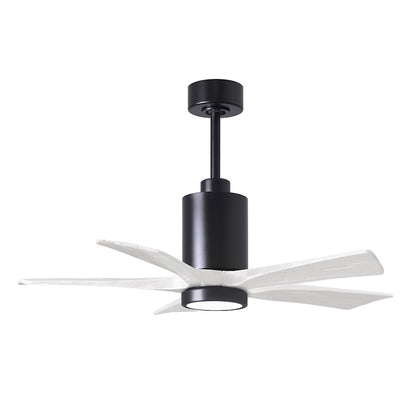 Matthews Fans Patricia 5 60in 1-Light Ceiling Fan | Contemporary Matte Black and Matte White Solid Wood Blades | Living Room | Model PA5-BK-MWH-60