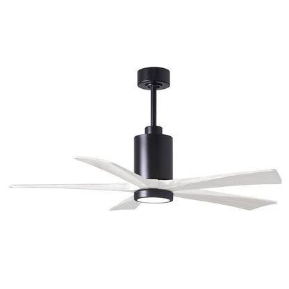 Matthews Fans Patricia 5 60in 1-Light Ceiling Fan | Contemporary Matte Black and Matte White Solid Wood Blades | Living Room | Model PA5-BK-MWH-60
