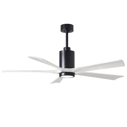 Matthews Fans Patricia 5 60in 1-Light Ceiling Fan | Contemporary Matte Black and Matte White Solid Wood Blades | Living Room | Model PA5-BK-MWH-60