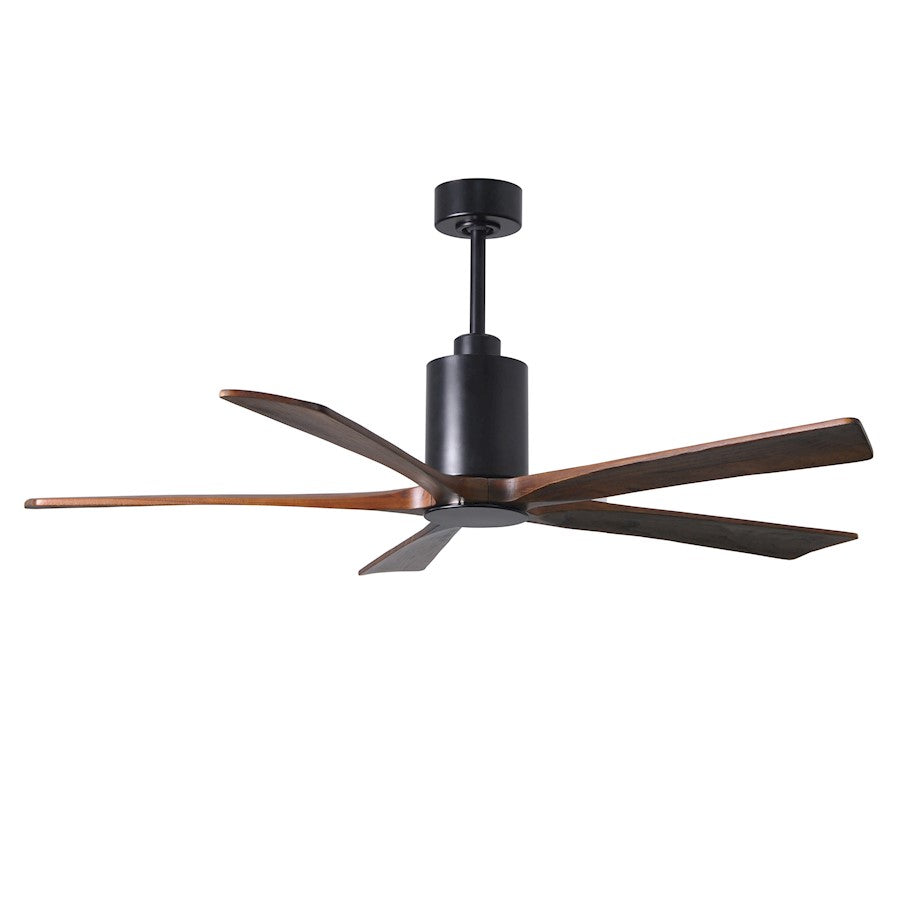 Matthews Fan Patricia 60in 5-Blade Ceiling Fan with Light | Modern Matte Black and Walnut Wood | Living Room & Bedroom | Model PA5-BK-WA-60