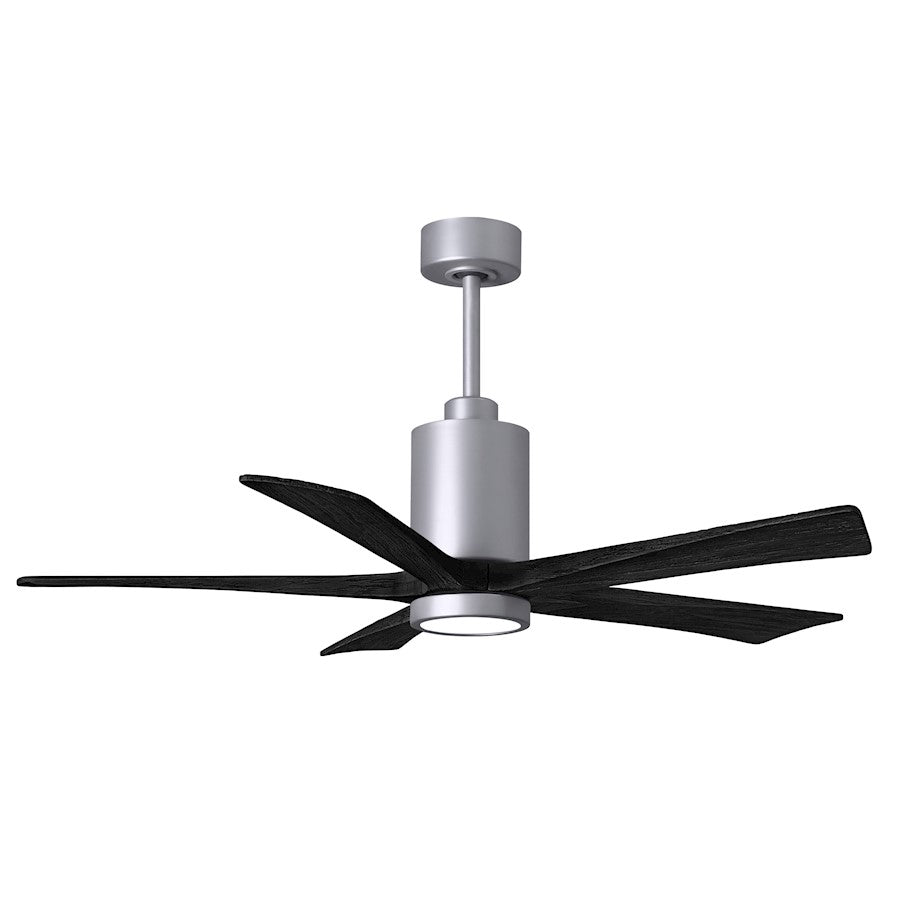 Matthews Fans Patricia-5 60in 5-Blade Ceiling Fan | Brushed Nickel and Matte White Solid Wood | Great Rooms & Covered Patios | Model PA5-BN-MWH-60