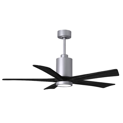 Matthews Fans Patricia-5 60in 5-Blade Ceiling Fan | Brushed Nickel and Matte White Solid Wood | Great Rooms & Covered Patios | Model PA5-BN-MWH-60