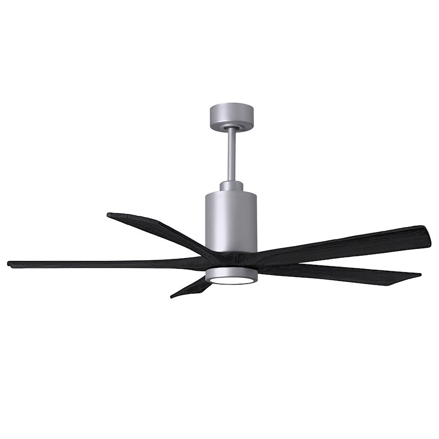 Matthews Fans Patricia-5 60in 5-Blade Ceiling Fan | Brushed Nickel and Matte White Solid Wood | Great Rooms & Covered Patios | Model PA5-BN-MWH-60