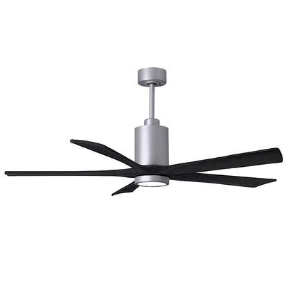 Matthews Fans Patricia-5 60in 5-Blade Ceiling Fan | Brushed Nickel and Matte White Solid Wood | Great Rooms & Covered Patios | Model PA5-BN-MWH-60