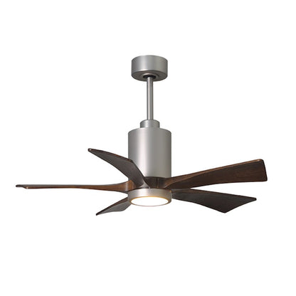 Matthews Fan Patricia 60in 5-Blade Ceiling Fan | Textured Bronze and Walnut Tone Wood | Living Room & Covered Patio | Model PA5-TB-WA-60