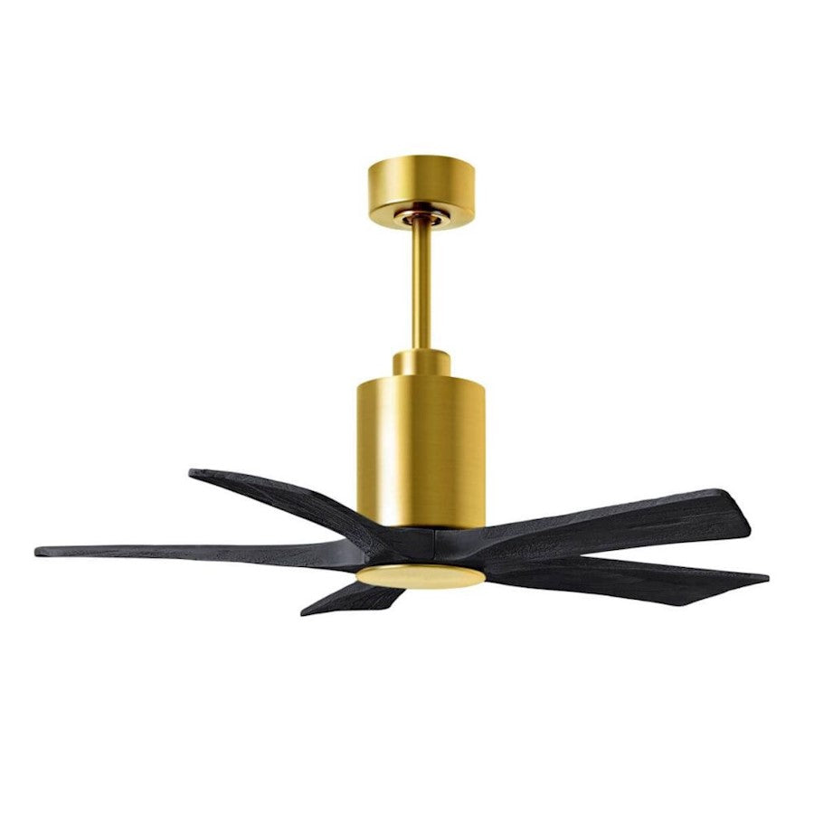 Matthews Fans Patricia-5 60in 5-Blade LED Ceiling Fan | Contemporary Brushed Brass and Walnut Wood | Bedroom & Living Room | Model PA5-BRBR-WA-60