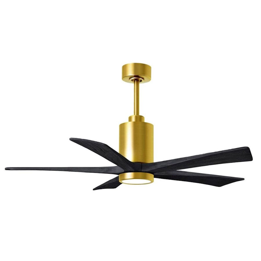 Matthews Fans Patricia-5 60in 5-Blade LED Ceiling Fan | Contemporary Brushed Brass and Walnut Wood | Bedroom & Living Room | Model PA5-BRBR-WA-60