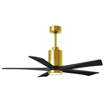 Matthews Fans Patricia-5 60in 5-Blade LED Ceiling Fan | Contemporary Brushed Brass and Walnut Wood | Bedroom & Living Room | Model PA5-BRBR-WA-60