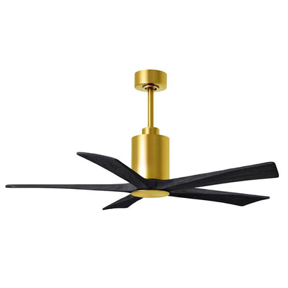 Matthews Fans Patricia-5 60in 5-Blade LED Ceiling Fan | Contemporary Brushed Brass and Walnut Wood | Bedroom & Living Room | Model PA5-BRBR-WA-60