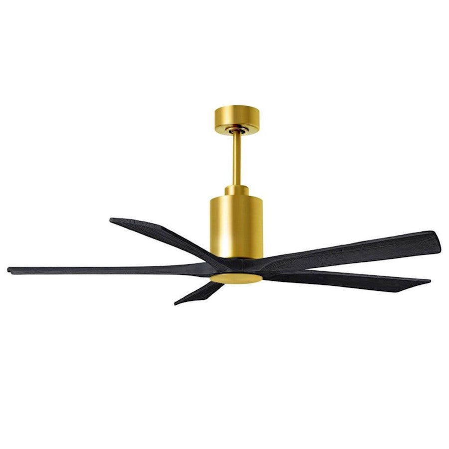 Matthews Fans Patricia-5 60in 5-Blade LED Ceiling Fan | Contemporary Brushed Brass and Walnut Wood | Bedroom & Living Room | Model PA5-BRBR-WA-60