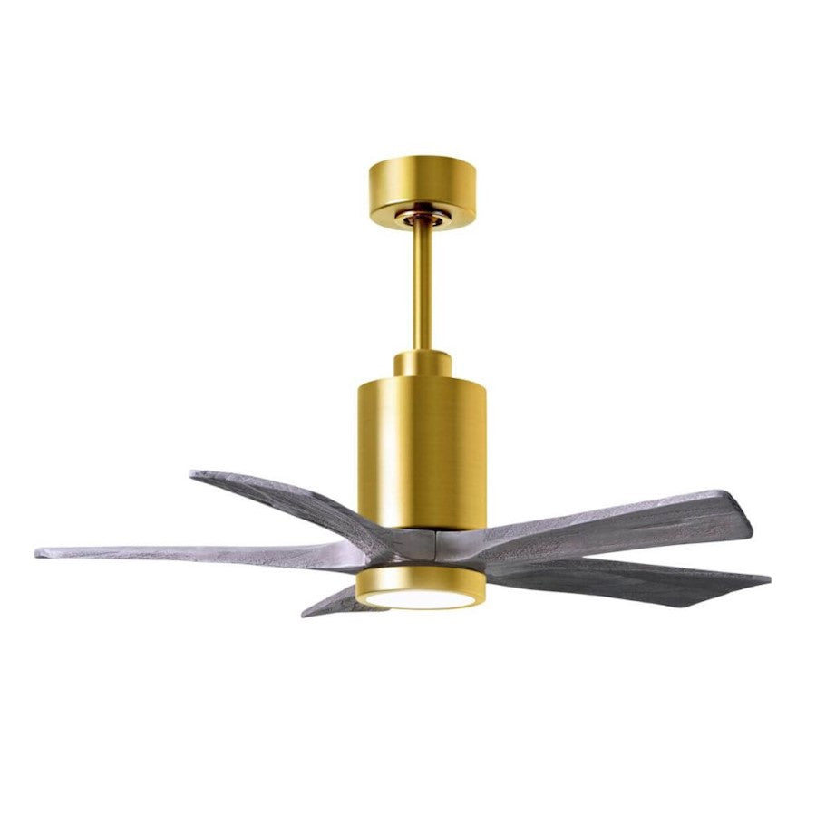 Matthews Fans Patricia-5 60in 5-Blade LED Ceiling Fan | Contemporary Brushed Brass and Walnut Wood | Bedroom & Living Room | Model PA5-BRBR-WA-60